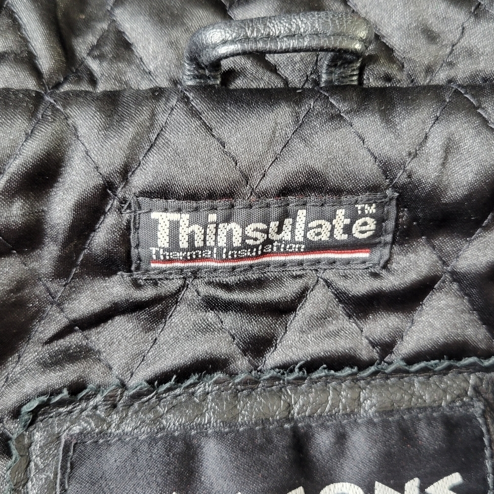Wilsons Leather Coat Women XL Black Hooded Front Zip Quilted Thinsulate Lining - Picture 7 of 13